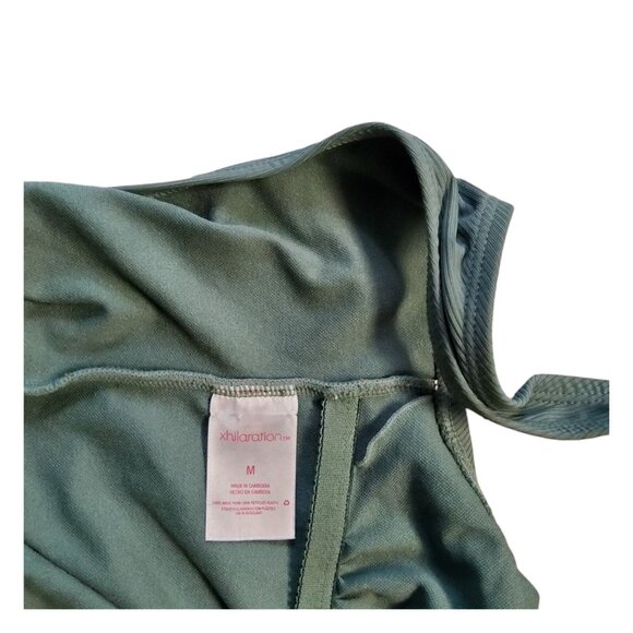 Xhilaration One Piece Swimsuit Women's Medium Green Lace Up Low Back Swimwear - Picture 3 of 8